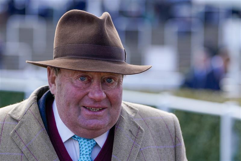 CHELTENHAM, ENGLAND - MARCH 14: Nicky Henderson arrives during day one of the Cheltenham Festival 2023 at Cheltenham Racecourse on March 14, 2023 in Cheltenham, England. (Photo by Alan Crowhurst/Getty Images)