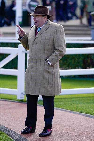 CHELTENHAM, ENGLAND - MARCH 14: Nicky Henderson arrives during day one of the Cheltenham Festival 2023 at Cheltenham Racecourse on March 14, 2023 in Cheltenham, England. (Photo by Alan Crowhurst/Getty Images)