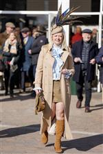 CHELTENHAM, ENGLAND - MARCH 14: Dressed for the occasion during day one of the Cheltenham Festival 2023 at Cheltenham Racecourse on March 14, 2023 in Cheltenham, England. (Photo by Alan Crowhurst/Getty Images)