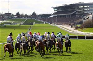 CHELTENHAM, ENGLAND - MARCH 14: Runners make their way around the course during the Sky Bet Supreme Novices Hurdle during day one of the Cheltenham Festival 2023 at Cheltenham Racecourse on March 14, 2023 in Cheltenham, England. (Photo by Michael Steele/Getty Images)