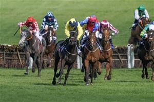 CHELTENHAM, ENGLAND - MARCH 14: Michael O'Sullivan riding Marine Nationale (yellow) clear the last to win The Sky Bet Supreme Novices' Hurdle during day one of the Cheltenham Festival 2023 at Cheltenham Racecourse on March 14, 2023 in Cheltenham, England. (Photo by Alan Crowhurst/Getty Images)