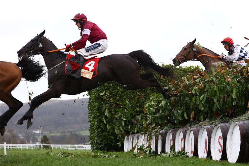 CHELTENHAM, ENGLAND - MARCH 15: Keith Donoghue riding Delta Work competes in the Cross Country Chase during day two of the Cheltenham Festival 2023 at Cheltenham Racecourse on March 15, 2023 in Cheltenham, England. (Photo by Michael Steele/Getty Images)