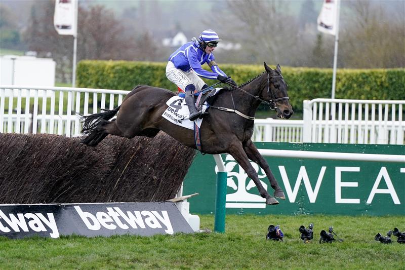 CHELTENHAM, ENGLAND - MARCH 15: Paul Townend riding Energumene clear the last to win The Betway Queen Mother Champion Chase during day two of the Cheltenham Festival 2023 at Cheltenham Racecourse on March 15, 2023 in Cheltenham, England. (Photo by Alan Crowhurst/Getty Images)