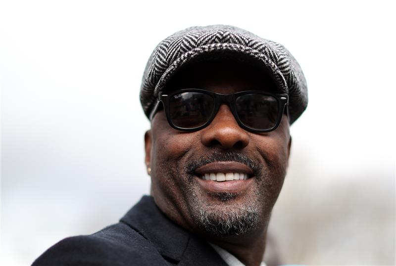 CHELTENHAM, ENGLAND - MARCH 17: Actor Idris Elba arrives ahead of day four of the Cheltenham Festival 2023 at Cheltenham Racecourse on March 17, 2023 in Cheltenham, England. (Photo by Ryan Pierse/Getty Images)