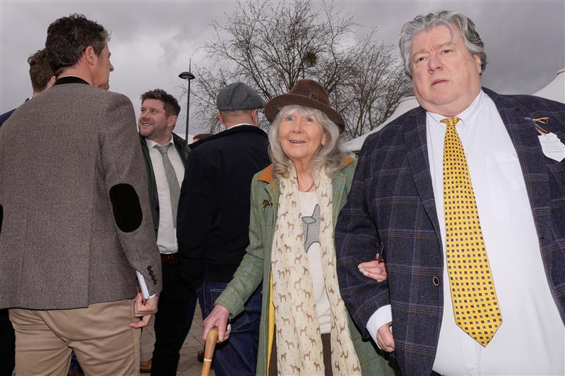 CHELTENHAM, ENGLAND - MARCH 17: Jilly Cooper arrives at the course during day four of the Cheltenham Festival 2023 at Cheltenham Racecourse on March 17, 2023 in Cheltenham, England. (Photo by Alan Crowhurst/Getty Images)