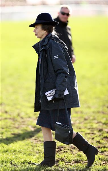 CHELTENHAM, ENGLAND - MARCH 17: Anne, Princess Royal looks on during day four of the Cheltenham Festival 2023 at Cheltenham Racecourse on March 17, 2023 in Cheltenham, England. (Photo by Ryan Pierse/Getty Images)