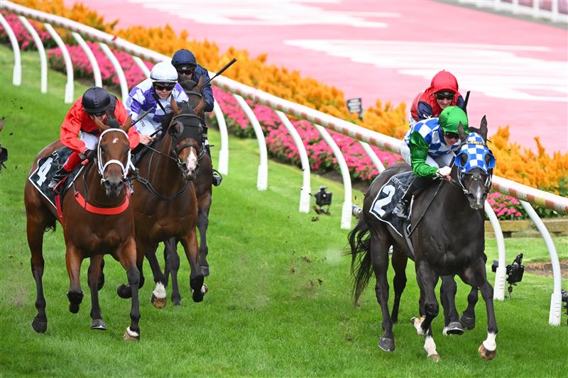 MELBOURNE, AUSTRALIA - MARCH 18: Harry Coffey riding She's All Class to win Race 6, the Entry Education Abell Stakes, during Melbourne Racing at Moonee Valley Racecourse on March 18, 2023 in Melbourne, Australia. (Getty)