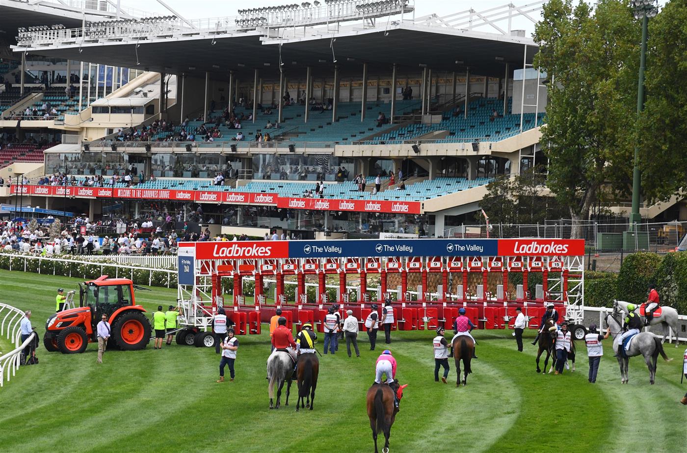 MELBOURNE, AUSTRALIA - MARCH 18: General view before Race 3, the Piper-heidsieck The Mystic Journey, during Melbourne Racing at Moonee Valley Racecourse on March 18, 2023 in Melbourne, Australia. (Photo by Vince Caligiuri/Getty Images)