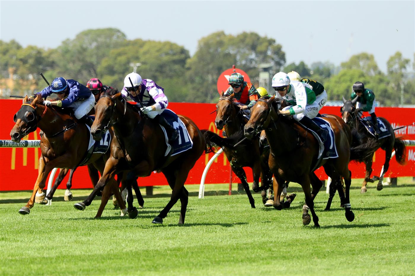 SYDNEY, AUSTRALIA - MARCH 18: Dylan Gibbons riding Wealthofknowledge wins Race 1 Midway during the Longines Golden Slipper Day - Sydney Racing at Rosehill Gardens on March 18, 2023 in Sydney, Australia. (Photo by Jeremy Ng/Getty Images)