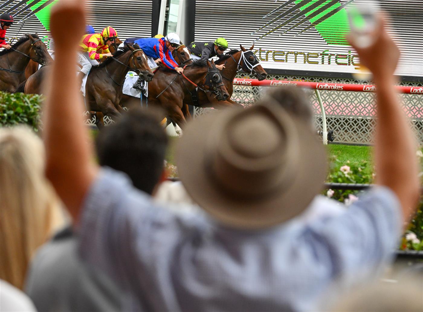 MELBOURNE, AUSTRALIA - MARCH 18: Ben Melham riding Bel Air winning Race 4, the Xtreme Freight Vobis Gold Reef, during Melbourne Racing at Moonee Valley Racecourse on March 18, 2023 in Melbourne, Australia. (Photo by Vince Caligiuri/Getty Images)
