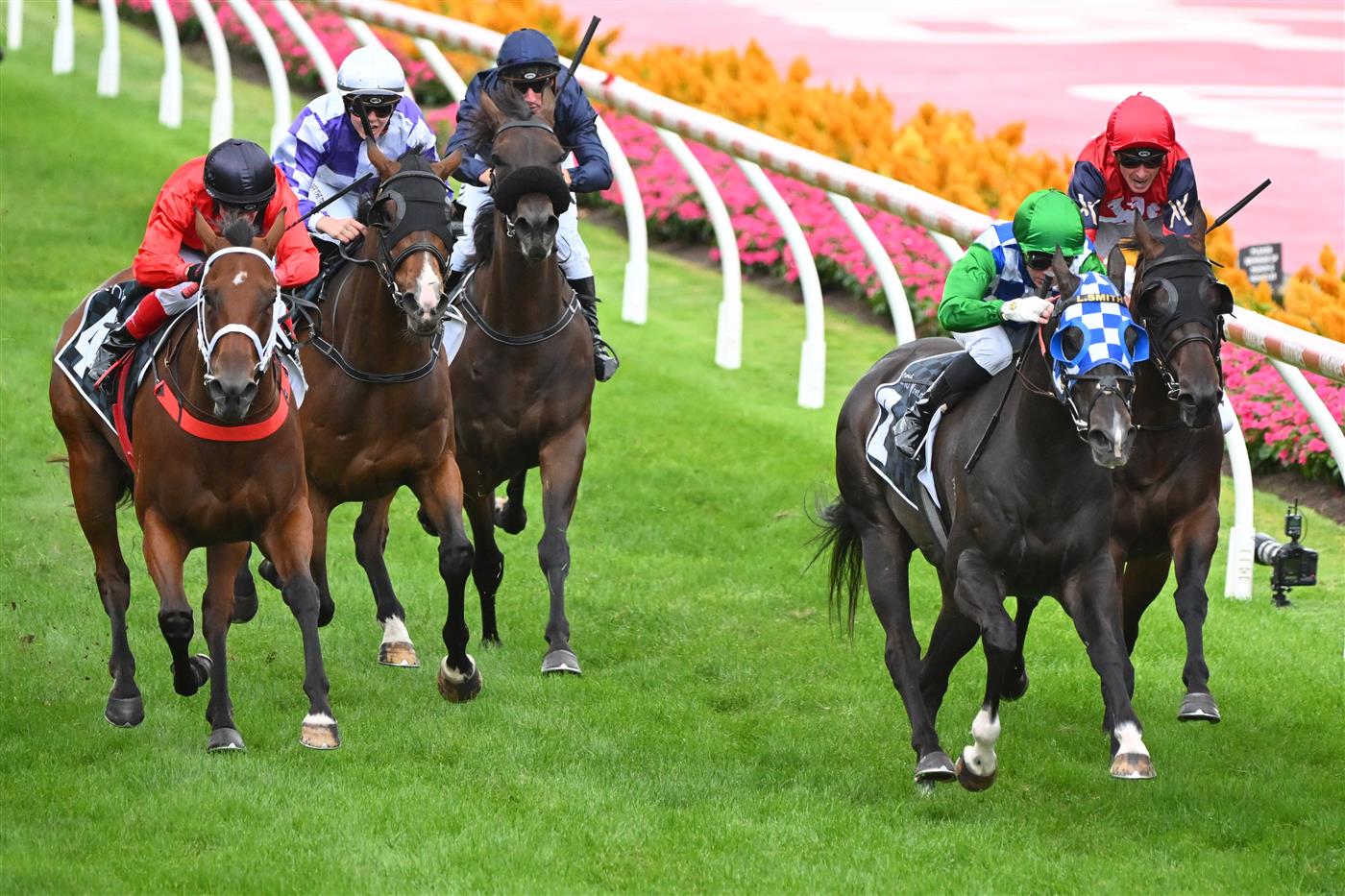 MELBOURNE, AUSTRALIA - MARCH 18: Harry Coffey riding She's All Class to win Race 6, the Entry Education Abell Stakes, during Melbourne Racing at Moonee Valley Racecourse on March 18, 2023 in Melbourne, Australia. (Getty)