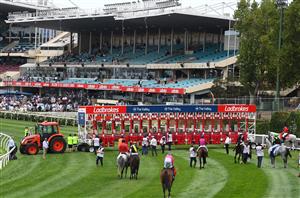 MELBOURNE, AUSTRALIA - MARCH 18: General view before Race 3, the Piper-heidsieck The Mystic Journey, during Melbourne Racing at Moonee Valley Racecourse on March 18, 2023 in Melbourne, Australia. (Photo by Vince Caligiuri/Getty Images)