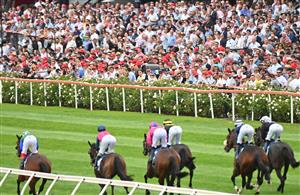 MELBOURNE, AUSTRALIA - MARCH 18: General view of crowds in Race 3, the Piper-heidsieck The Mystic Journey, during Melbourne Racing at Moonee Valley Racecourse on March 18, 2023 in Melbourne, Australia. (Photo by Vince Caligiuri/Getty Images)