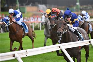 MELBOURNE, AUSTRALIA - MARCH 18: Craig Newitt riding Munhamek winning Race 5, the The Branched Logistics Mugatoo, during Melbourne Racing at Moonee Valley Racecourse on March 18, 2023 in Melbourne, Australia. (Photo by Vince Caligiuri/Getty Images)