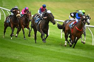MELBOURNE, AUSTRALIA - MARCH 18: Dean Yendall riding Queen Air winning Race 3, the Piper-heidsieck The Mystic Journey, during Melbourne Racing at Moonee Valley Racecourse on March 18, 2023 in Melbourne, Australia. (Photo by Vince Caligiuri/Getty Images)
