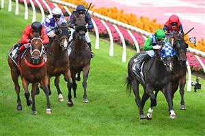 MELBOURNE, AUSTRALIA - MARCH 18: Harry Coffey riding She's All Class to win Race 6, the Entry Education Abell Stakes, during Melbourne Racing at Moonee Valley Racecourse on March 18, 2023 in Melbourne, Australia. (Getty)