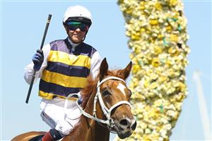 SYDNEY, AUSTRALIA - MARCH 18: Kerrin Mcevoy riding Timour wins Race 2 Kia N E Manion Cup during the Longines Golden Slipper Day - Sydney Racing at Rosehill Gardens on March 18, 2023 in Sydney, Australia. (Photo by Jeremy Ng/Getty Images)