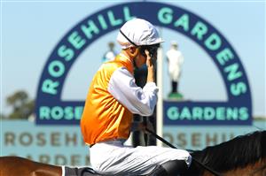 SYDNEY, AUSTRALIA - MARCH 18: Dylan Gibbons
riding Montefilia prepares for Race 6 Ranvet Stakes during the Longines Golden Slipper Day - Sydney Racing at Rosehill Gardens on March 18, 2023 in Sydney, Australia. (Photo by Jeremy Ng/Getty Images)