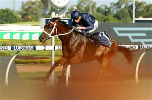 SYDNEY, AUSTRALIA - MARCH 18: Ryan Moore riding Shinzo wins Race 8 The Golden Slipper during the Longines Golden Slipper Day - Sydney Racing at Rosehill Gardens on March 18, 2023 in Sydney, Australia. (Photo by Jeremy Ng/Getty Images)