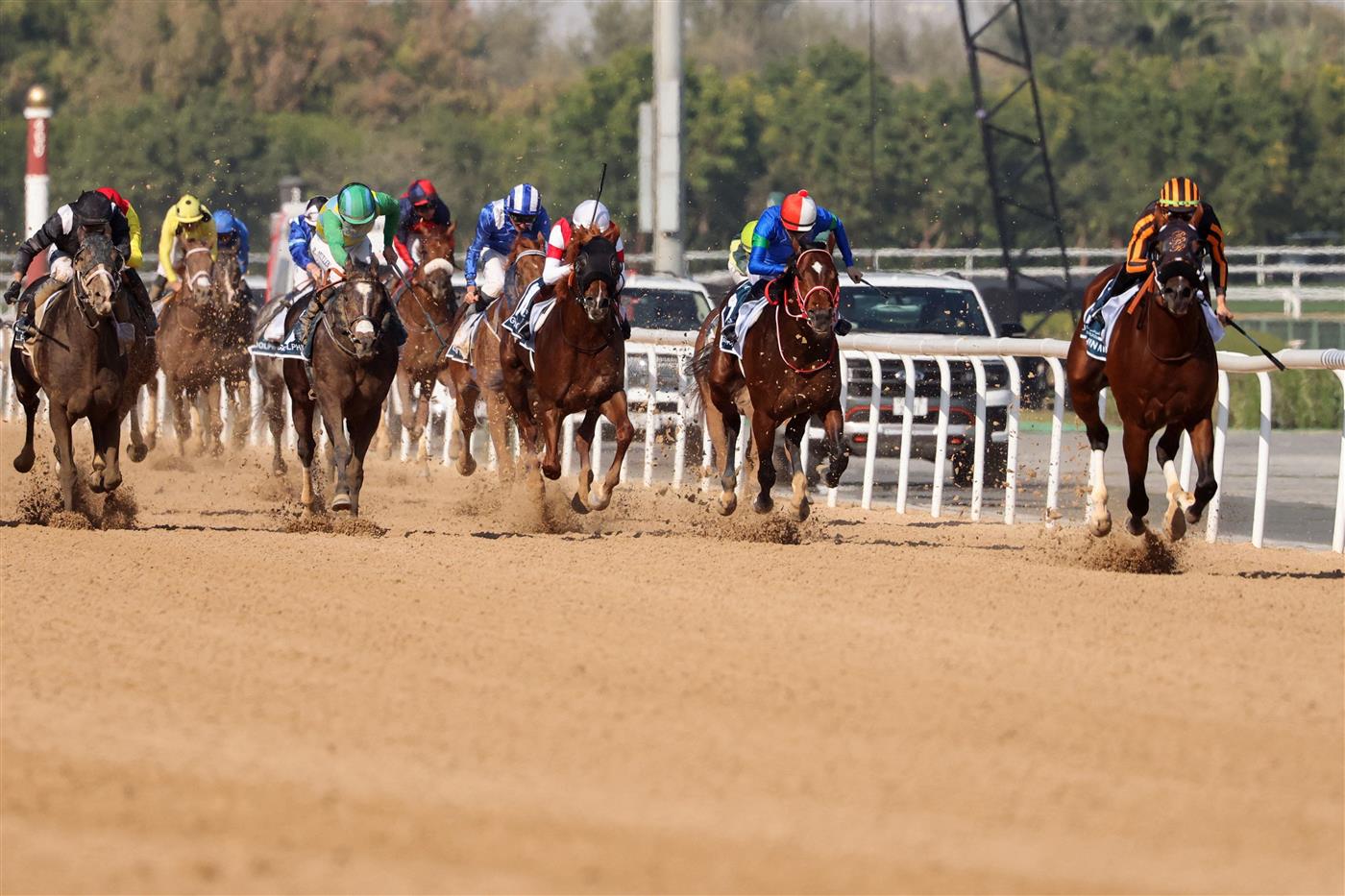Jockey Tyler Gaffalione of the US on 