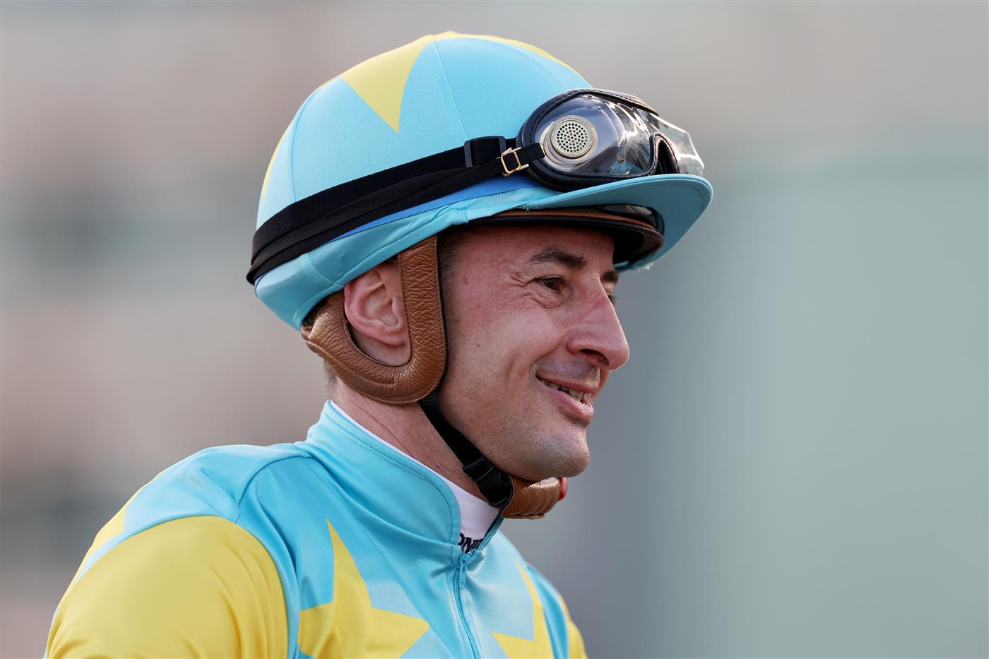 DUBAI, UNITED ARAB EMIRATES - MARCH 25: Christophe Lemaire riding Derma Sotogake after winning the UAE Derby during the Dubai World Cup at Meydan Racecourse on March 25, 2023 in Dubai, United Arab Emirates. (Photo by Christopher Pike/Getty Images)