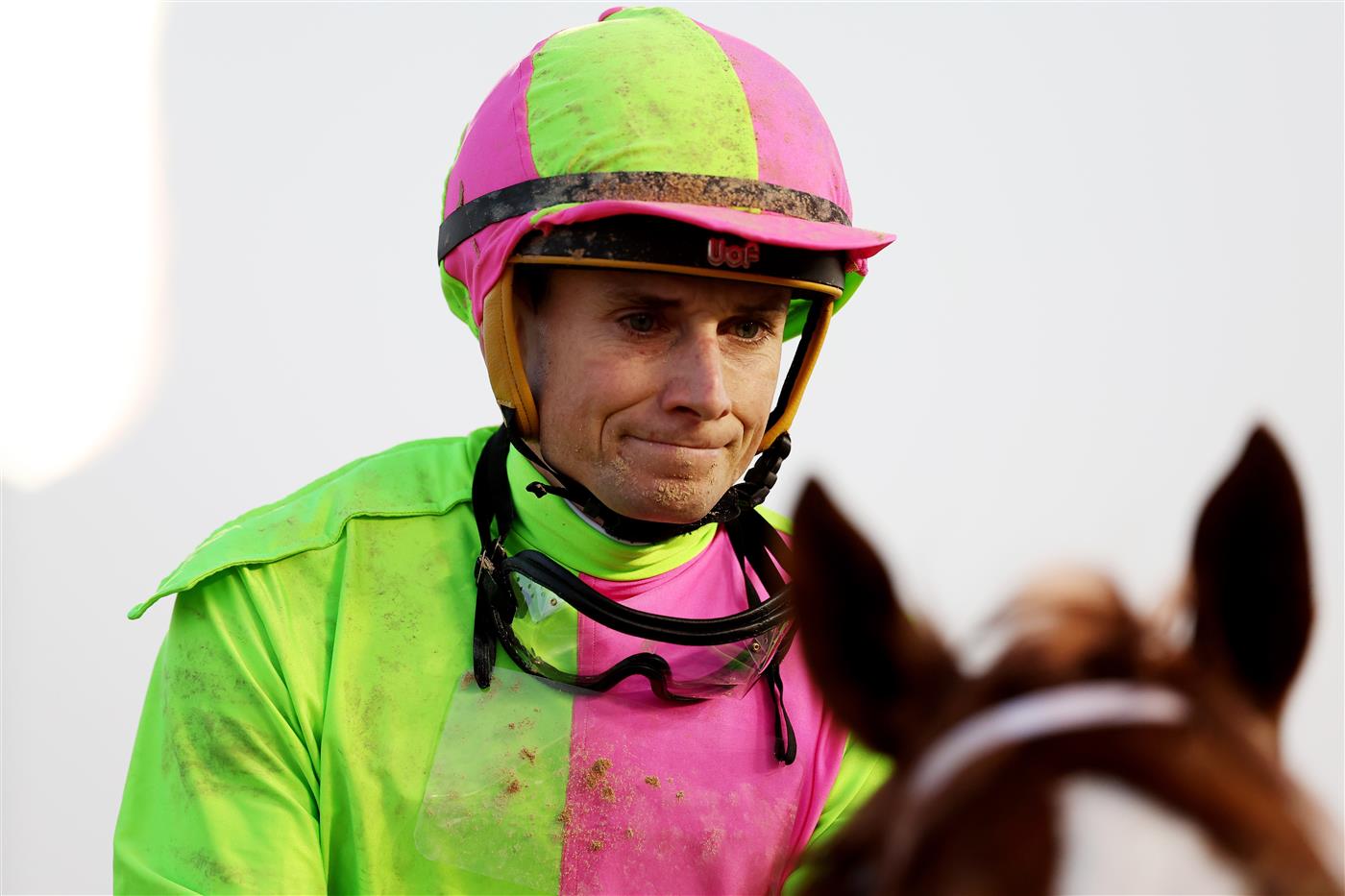 DUBAI, UNITED ARAB EMIRATES - MARCH 25: Ryan Moore riding Sibelius after winning the Dubai Golden Shaheen during the Dubai World Cup at Meydan Racecourse on March 25, 2023 in Dubai, United Arab Emirates. (Photo by Christopher Pike/Getty Images)