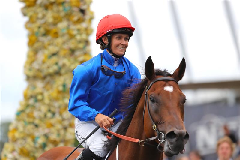 SYDNEY, AUSTRALIA - MARCH 25: Rachel King riding Bacchanalia wins Race 5 E-Group Security Star Kingdom during Sydney Racing at Rosehill Gardens on March 25, 2023 in Sydney, Australia. (Photo by Jeremy Ng/Getty Images)