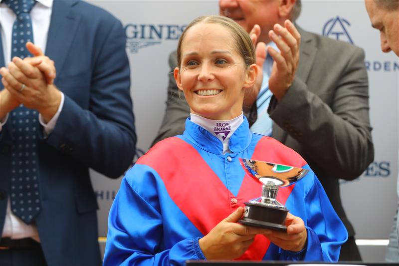 SYDNEY, AUSTRALIA - MARCH 25: Rachel King riding Arapaho wins Race 8 KIA Tancred Stakes during Sydney Racing at Rosehill Gardens on March 25, 2023 in Sydney, Australia. (Photo by Jeremy Ng/Getty Images)