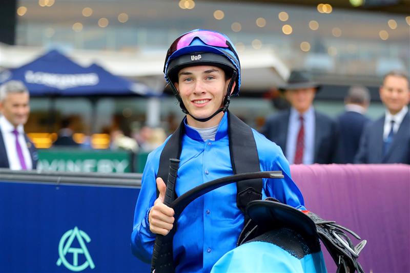 SYDNEY, AUSTRALIA - MARCH 25: Zac Lloyd riding Tamerlane 
 wins Race 10 Cleanaway during Sydney Racing at Rosehill Gardens on March 25, 2023 in Sydney, Australia. (Photo by Jeremy Ng/Getty Images)