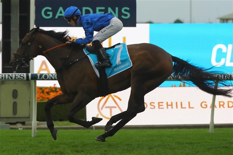 SYDNEY, AUSTRALIA - MARCH 25: Zac Lloyd riding Tamerlane 
 wins Race 10 Cleanaway during Sydney Racing at Rosehill Gardens on March 25, 2023 in Sydney, Australia. (Photo by Jeremy Ng/Getty Images)