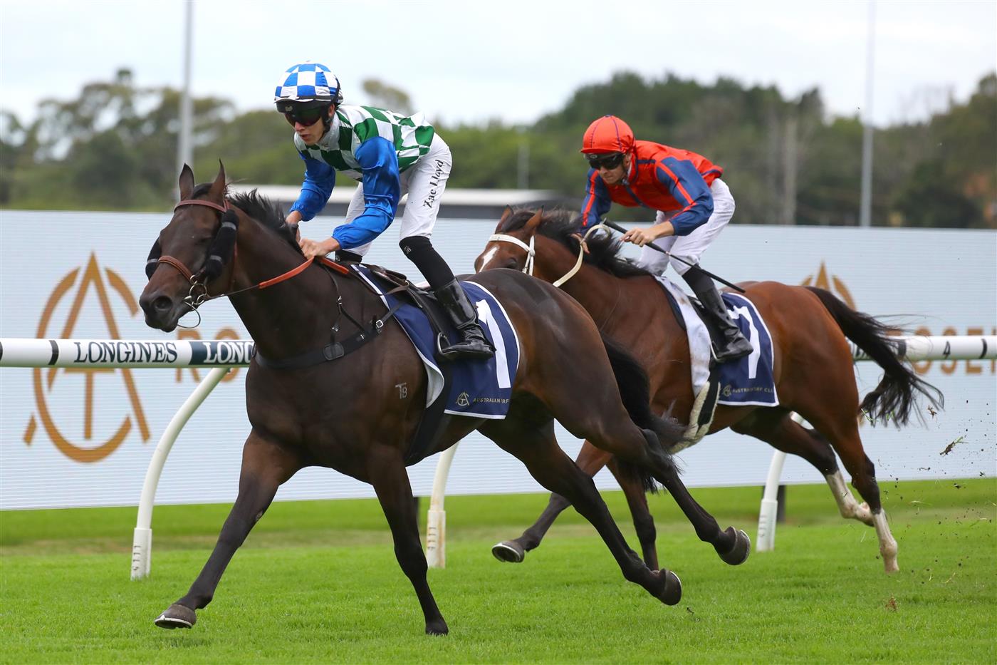 SYDNEY, AUSTRALIA - MARCH 25: Zac Lloyd riding Astero wins Race 1 Midway during Sydney Racing at Rosehill Gardens on March 25, 2023 in Sydney, Australia. (Photo by Jeremy Ng/Getty Images)