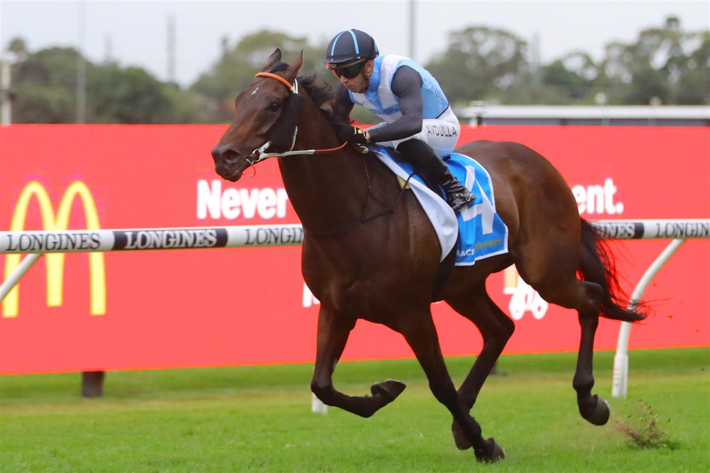 SYDNEY, AUSTRALIA - MARCH 25: Brenton Avdulla riding Bandersnatch  wins Race 9 Racing & Sports Doncaster Prelude during Sydney Racing at Rosehill Gardens on March 25, 2023 in Sydney, Australia. (Photo by Jeremy Ng/Getty Images)