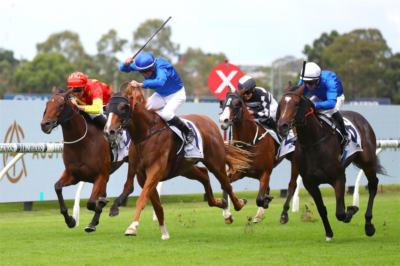 SYDNEY, AUSTRALIA - MARCH 25: Nash Rawiller riding Amur wins Race 2 ACY Securities TL Baillieu during Sydney Racing at Rosehill Gardens on March 25, 2023 in Sydney, Australia. (Photo by Jeremy Ng/Getty Images)
