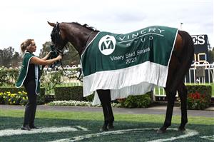 SYDNEY, AUSTRALIA - MARCH 25: Mark Zahra riding Prowess wins Race 7 Vinery Stud Stakes during Sydney Racing at Rosehill Gardens on March 25, 2023 in Sydney, Australia. (Photo by Jeremy Ng/Getty Images)