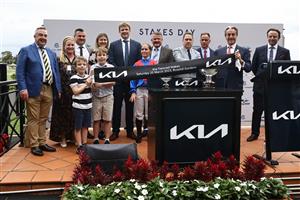 SYDNEY, AUSTRALIA - MARCH 25: Rachel King riding Arapaho wins Race 8 KIA Tancred Stakes during Sydney Racing at Rosehill Gardens on March 25, 2023 in Sydney, Australia. (Photo by Jeremy Ng/Getty Images)
