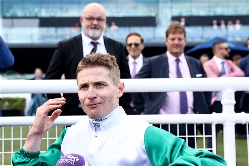 SYDNEY, AUSTRALIA - APRIL 15:  James Mcdonald riding Diamil wins Race 6 Sharp Extensive It JRA Plate during "Schweppes All Aged Stakes Day" - Sydney Racing at Royal Randwick Racecourse on April 15, 2023 in Sydney, Australia. (Photo by Jeremy Ng/Getty Images)