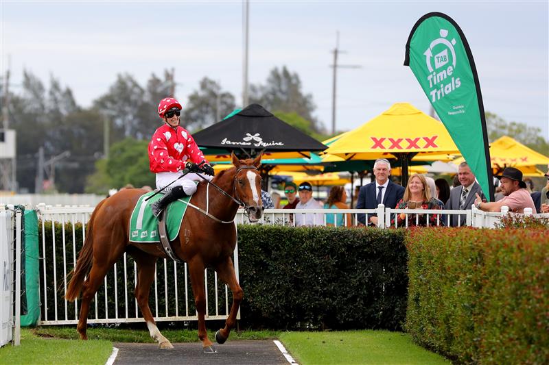 HAWKESBURY, AUSTRALIA - APRIL 22: Hannah Williams riding Penthouse wins Race 2 TAB Highway during Hawkesbury Cup Day Sydney Racing at Hawkesbury Racecourse on April 22, 2023 in Hawkesbury, Australia. (Photo by Jeremy Ng/Getty Images)
