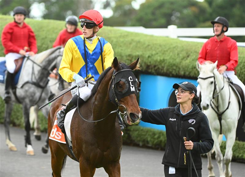 MORNINGTON, AUSTRALIA - APRIL 22: Ben Allen riding Right You Are after winnin Race 8, the Neds Mornington Cup, during Melbourne Racing at Mornington Racecourse on April 22, 2023 in Mornington, Australia. (Photo by Vince Caligiuri/Getty Images)