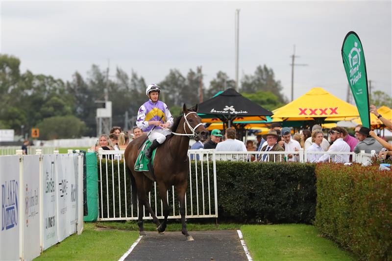 HAWKESBURY, AUSTRALIA - APRIL 22: James Mcdonald riding New Mandate wins Race 9 Richmond Club Hawkesbury Cup during Hawkesbury Cup Day Sydney Racing at Hawkesbury Racecourse on April 22, 2023 in Hawkesbury, Australia. (Photo by Jeremy Ng/Getty Images)