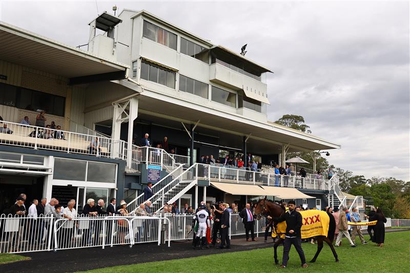 HAWKESBURY, AUSTRALIA - APRIL 22: Joshua Parr riding Malkovich  wins Race 6 Hawkesbury XXXX Gold Rush  during Hawkesbury Cup Day Sydney Racing at Hawkesbury Racecourse on April 22, 2023 in Hawkesbury, Australia. (Photo by Jeremy Ng/Getty Images)