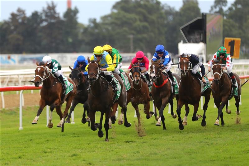 HAWKESBURY, AUSTRALIA - APRIL 22: Nash Rawiller riding Pretty Amazing wins Race 4 Blakes Marine during Hawkesbury Cup Day Sydney Racing at Hawkesbury Racecourse on April 22, 2023 in Hawkesbury, Australia. (Photo by Jeremy Ng/Getty Images)