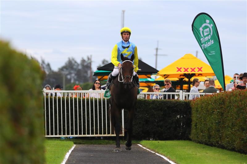 HAWKESBURY, AUSTRALIA - APRIL 22: Nash Rawiller riding Pretty Amazing wins Race 4 Blakes Marine during Hawkesbury Cup Day Sydney Racing at Hawkesbury Racecourse on April 22, 2023 in Hawkesbury, Australia. (Photo by Jeremy Ng/Getty Images)