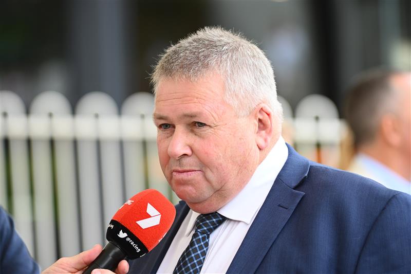 MORNINGTON, AUSTRALIA - APRIL 22: Trainer Pat Carey is seen after winning Race 1, the Mornington Peninsula News Group Sires, during Melbourne Racing at Mornington Racecourse on April 22, 2023 in Mornington, Australia. (Photo by Vince Caligiuri/Getty Images)