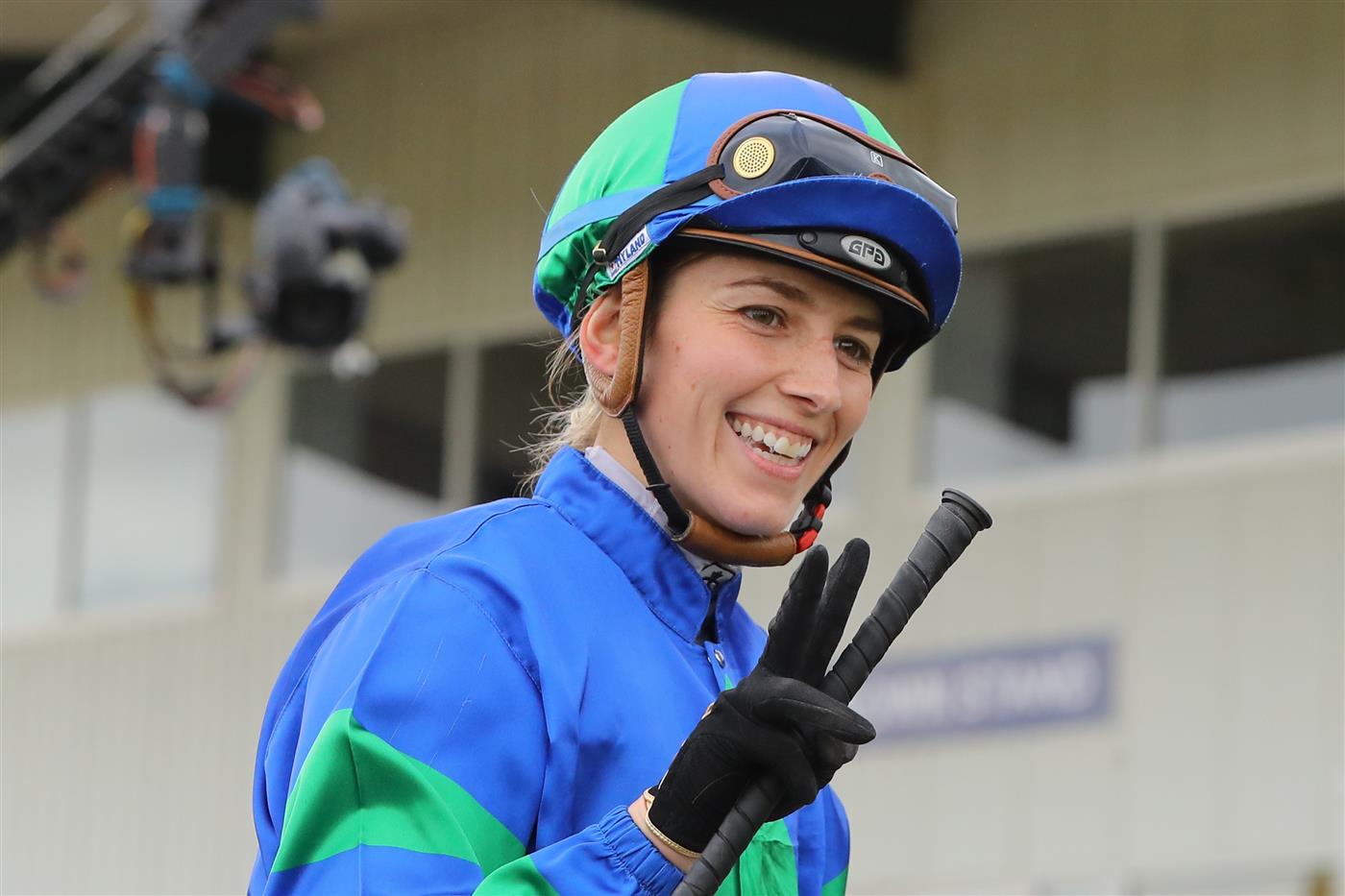 HAWKESBURY, AUSTRALIA - APRIL 22: Hannah Williams riding Delacour wins Race 5 The Lawn Shed  during Hawkesbury Cup Day Sydney Racing at Hawkesbury Racecourse on April 22, 2023 in Hawkesbury, Australia. (Photo by Jeremy Ng/Getty Images)
