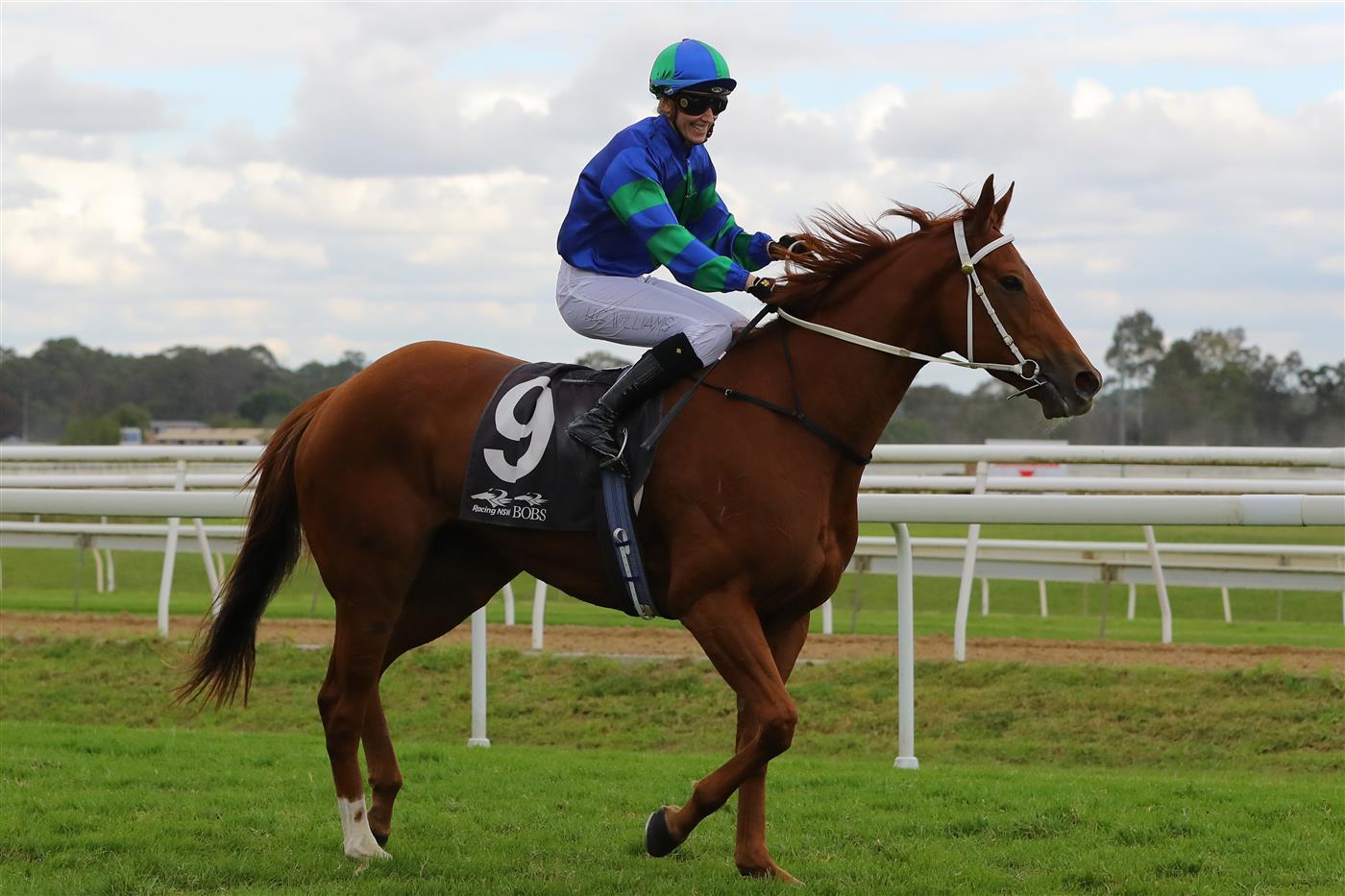 HAWKESBURY, AUSTRALIA - APRIL 22: Hannah Williams riding Delacour wins Race 5 The Lawn Shed  during Hawkesbury Cup Day Sydney Racing at Hawkesbury Racecourse on April 22, 2023 in Hawkesbury, Australia. (Photo by Jeremy Ng/Getty Images)