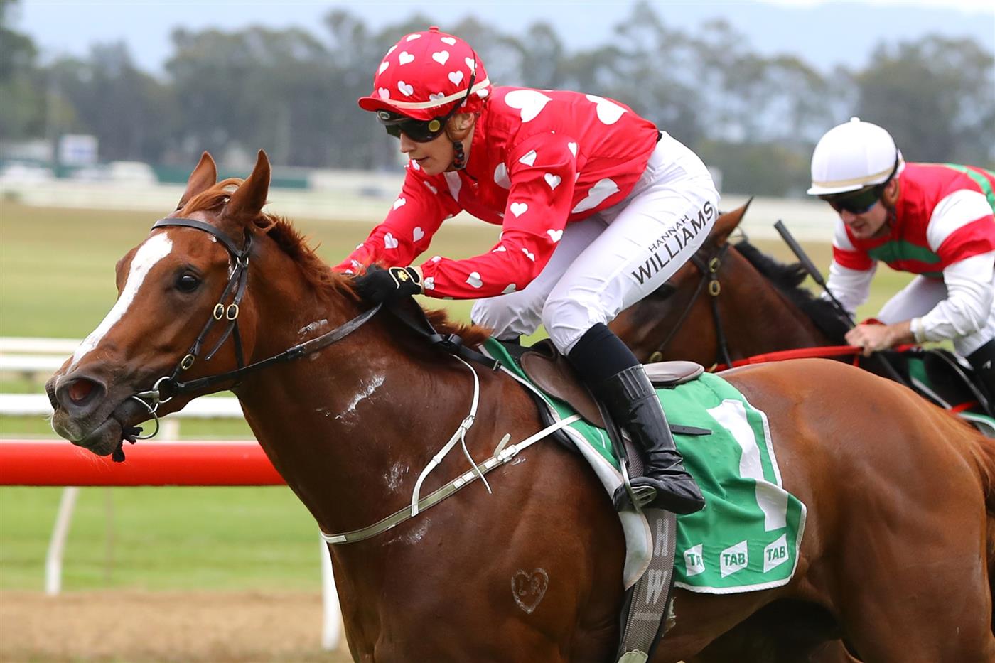 HAWKESBURY, AUSTRALIA - APRIL 22: Hannah Williams riding Penthouse wins Race 2 TAB Highway during Hawkesbury Cup Day Sydney Racing at Hawkesbury Racecourse on April 22, 2023 in Hawkesbury, Australia. (Photo by Jeremy Ng/Getty Images)