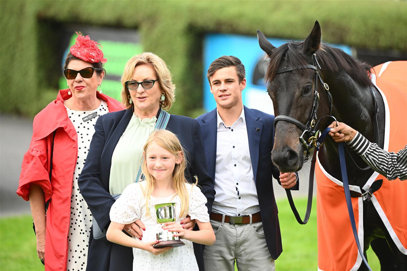 MORNINGTON, AUSTRALIA - APRIL 22: Trainer Cindy Alderson poses after Jigsaw won Race 7, the Neds Hareeba Stakes,  during Melbourne Racing at Mornington Racecourse on April 22, 2023 in Mornington, Australia. (Photo by Vince Caligiuri/Getty Images)