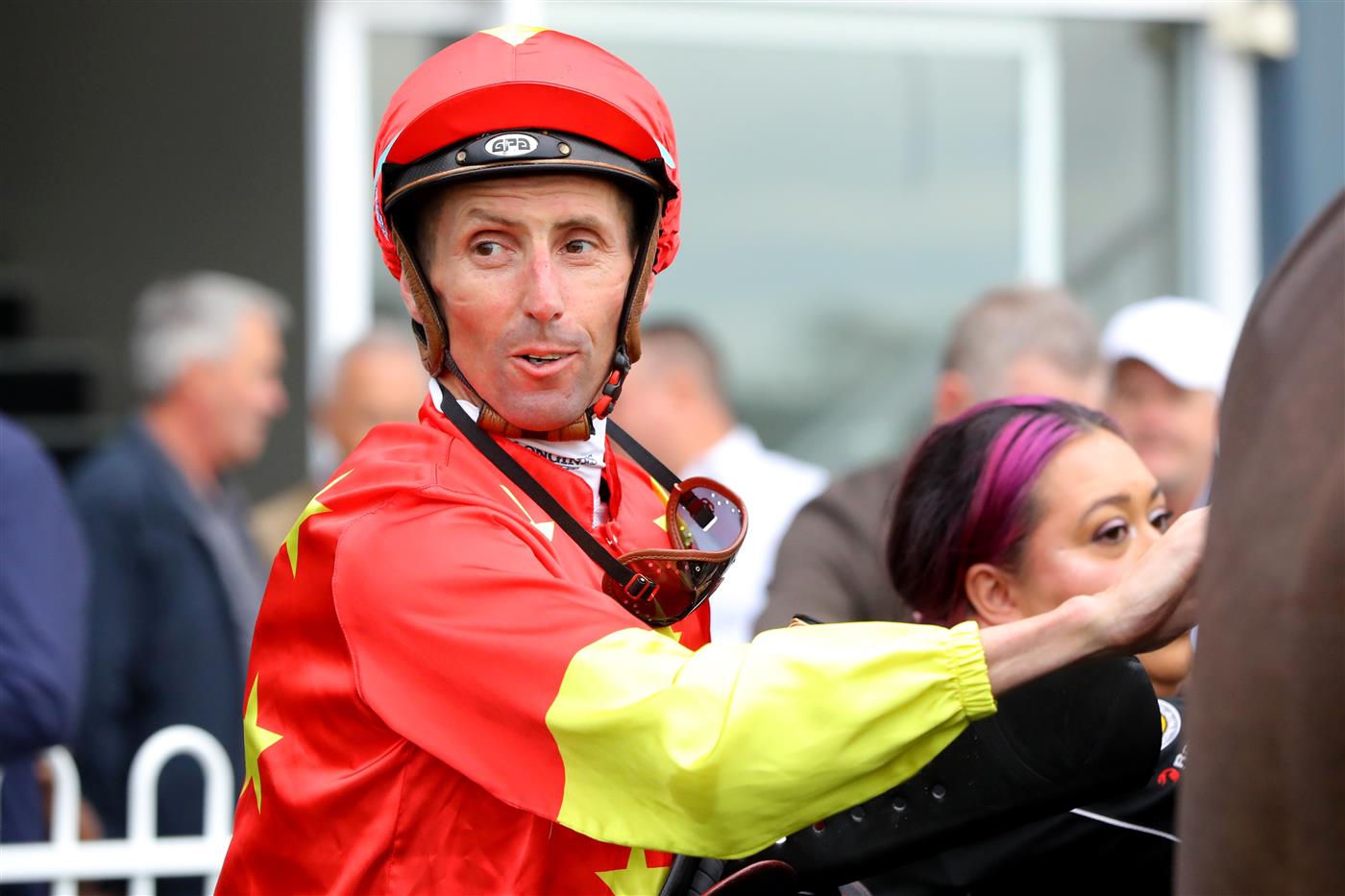 HAWKESBURY, AUSTRALIA - APRIL 22: Nash Rawiller riding Princess Grace wins Race 8 Pioneer Services Hawkesbury Crown during Hawkesbury Cup Day Sydney Racing at Hawkesbury Racecourse on April 22, 2023 in Hawkesbury, Australia. (Photo by Jeremy Ng/Getty Images)