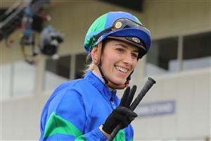 HAWKESBURY, AUSTRALIA - APRIL 22: Hannah Williams riding Delacour wins Race 5 The Lawn Shed during Hawkesbury Cup Day Sydney Racing at Hawkesbury Racecourse on April 22, 2023 in Hawkesbury, Australia. (Photo by Jeremy Ng/Getty Images)