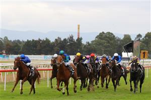 HAWKESBURY, AUSTRALIA - APRIL 22: Hannah Williams riding Delacour wins Race 5 The Lawn Shed during Hawkesbury Cup Day Sydney Racing at Hawkesbury Racecourse on April 22, 2023 in Hawkesbury, Australia. (Photo by Jeremy Ng/Getty Images)